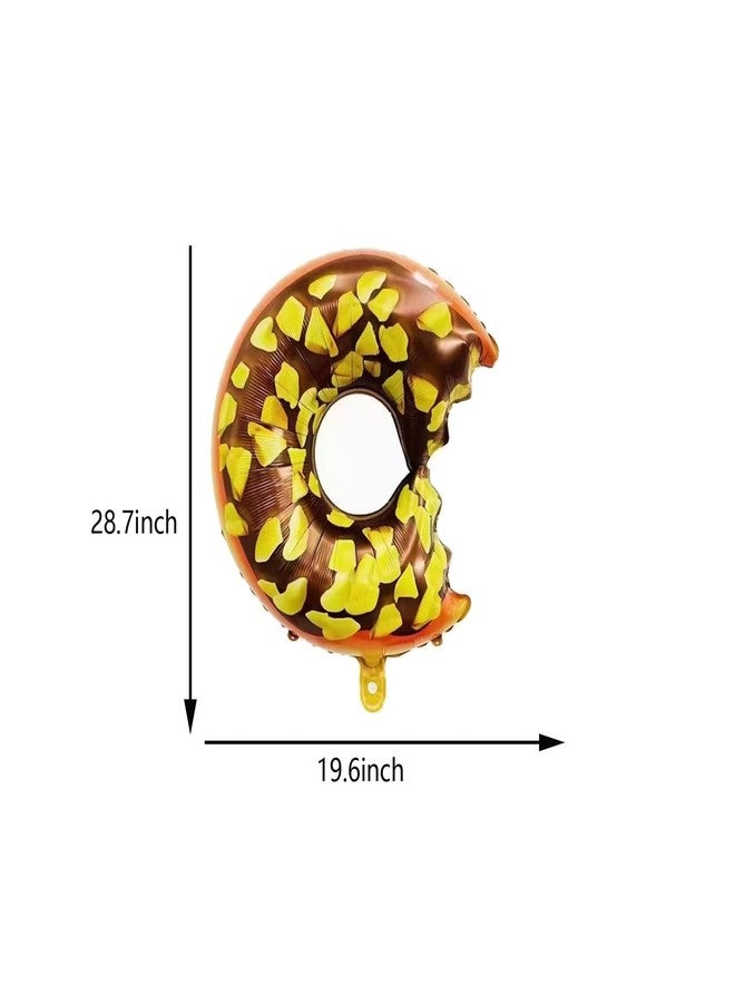 LYK 5PCS Multicolor Donut Shaped Aluminum Foil Mylar Balloons for Donut Theme Birthday Decoration, Baby Shower, Wedding - Image 2